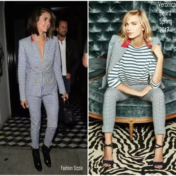 VERONICA BEARD
Blue white Double breasted Gingham Jacket - Picture 14 of 14